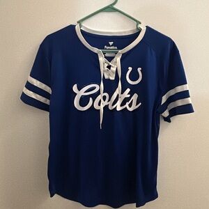 Fanatics Royal Blue Colts Lace-Up Tee
